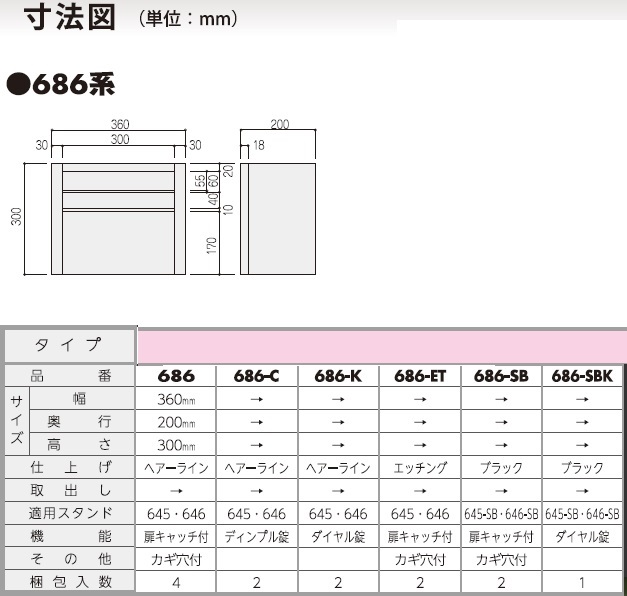 リフォーム用品 ハッピー金属 ファミールポスト ６８４ - 5