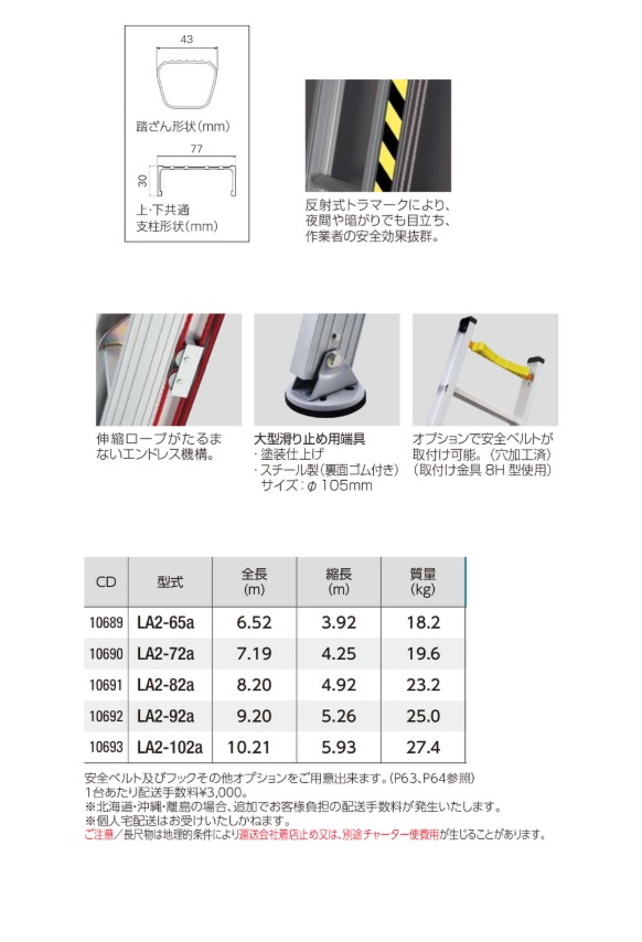 長谷川工業 HASEGAWA 2連はしご 15635 LA2-82