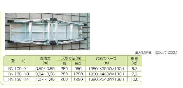 ナカオ のび太郎 IRN130-10 シルバー W514×D1923×H980 通販