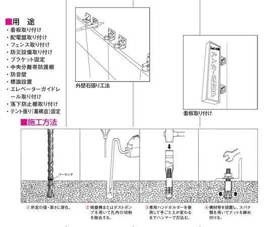 サンコーテクノ ステンレス製ボルトアンカー(SBAタイプ)SBA-650・SBA