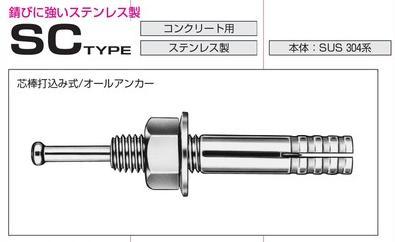 サンコーテクノ ステンレスオールアンカー SC-645・SC-660・SC-680・SC