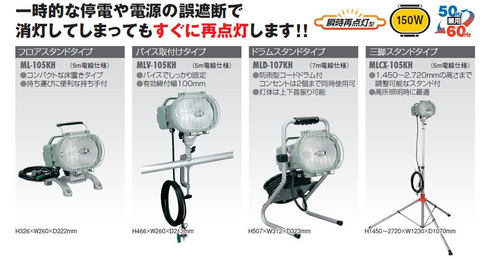 新商品!新型 ハタヤメタルハライド照明ライト ML-105KH HATATA 畑屋製作所