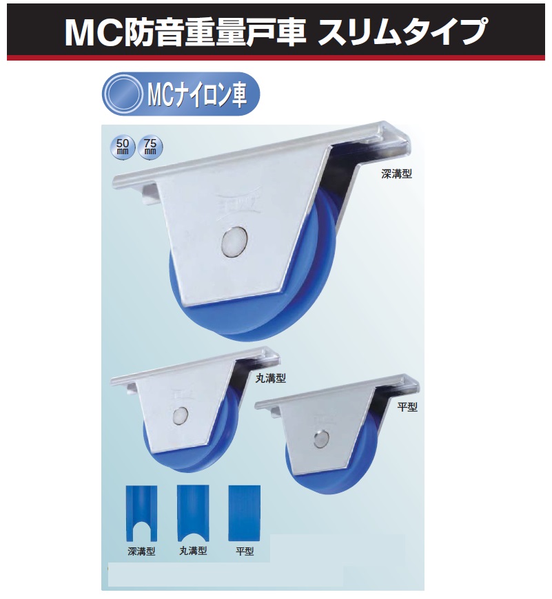 GINGER掲載商品】 ヨコヅナ ロタ MC防音重量戸車 90mm 平型 WMS0902 3682875