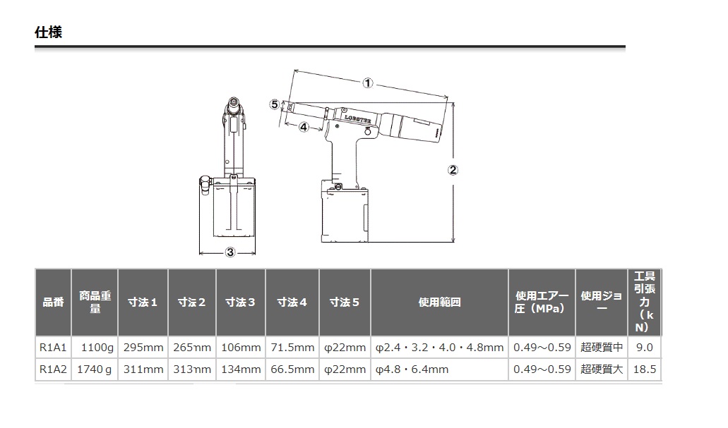 エビ リベッター吸引排出装置付 AR2000HV AR2000HV 通販