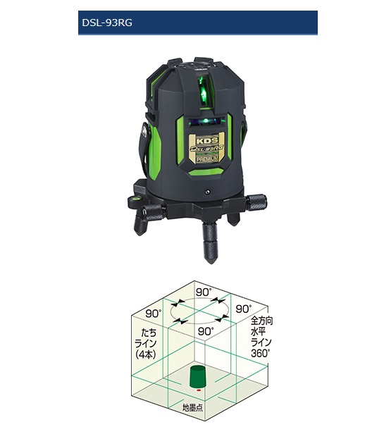 ムラテックKDS 電子整準レーザー墨出し器[REAL GREEN] DSL-93RGRSA・DSL-93RG / 秋本勇吉商店 WEBショップ