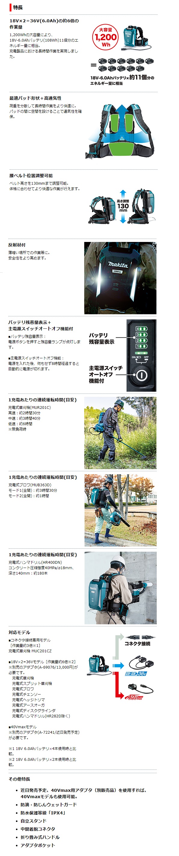 マキタ ポータブル電源 PDC1200 A-71825 / 秋本勇吉商店 WEBショップ